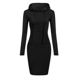 Fashionable Hooded Autumn/ Winter Casual Sweatshirt Type Dress - TravelStyle