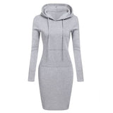 Fashionable Hooded Autumn/ Winter Casual Sweatshirt Type Dress - TravelStyle
