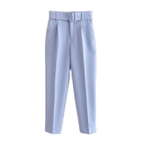 Tangada pants high waist pants with pockets