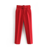 Tangada pants high waist pants with pockets