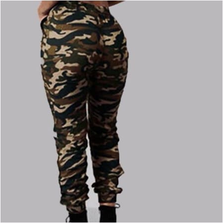 Fashion Camouflage Printed Elastic Waist Pants - TravelStyle