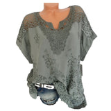 Loose White Lace Patchwork Blouse