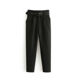 Tangada pants high waist pants with pockets