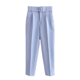 Tangada pants high waist pants with pockets