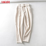 Tangada pants high waist pants with pockets