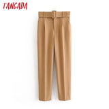 Tangada pants high waist pants with pockets