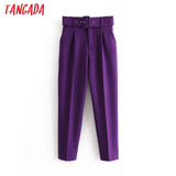 Tangada pants high waist pants with pockets