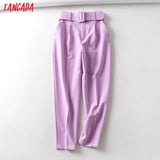 Tangada pants high waist pants with pockets