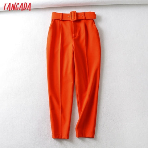 Tangada pants high waist pants with pockets