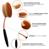 Rose Gold Oval Makeup Brushes Set Flawless Application