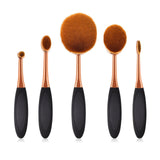 Rose Gold Oval Makeup Brushes Set Flawless Application