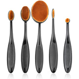 Rose Gold Oval Makeup Brushes Set Flawless Application